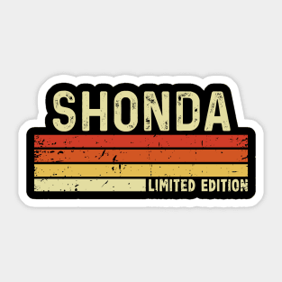 Shonda Name Vintage Retro Limited Edition Gift Sticker